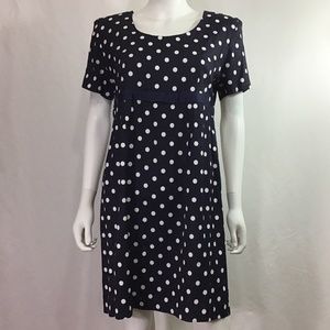 Motherhood Dark Blue/White Polka Dot Dress